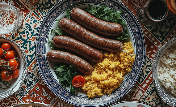 Plat de merguez halal de la marque Al Qassab