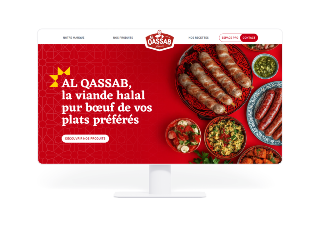 Vue du site internet de la marque halal Al Qassab