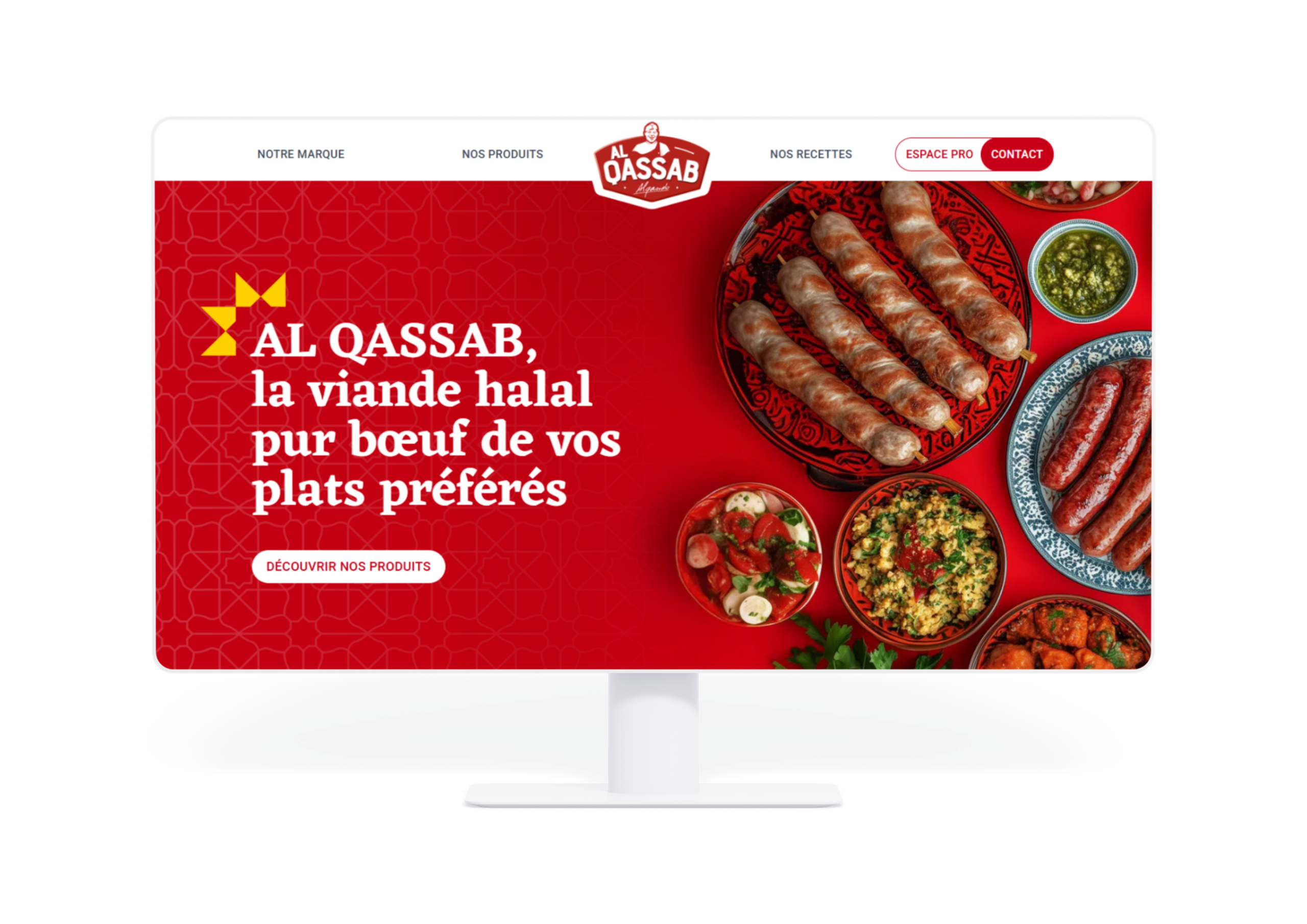 Vue du site internet de la marque halal Al Qassab