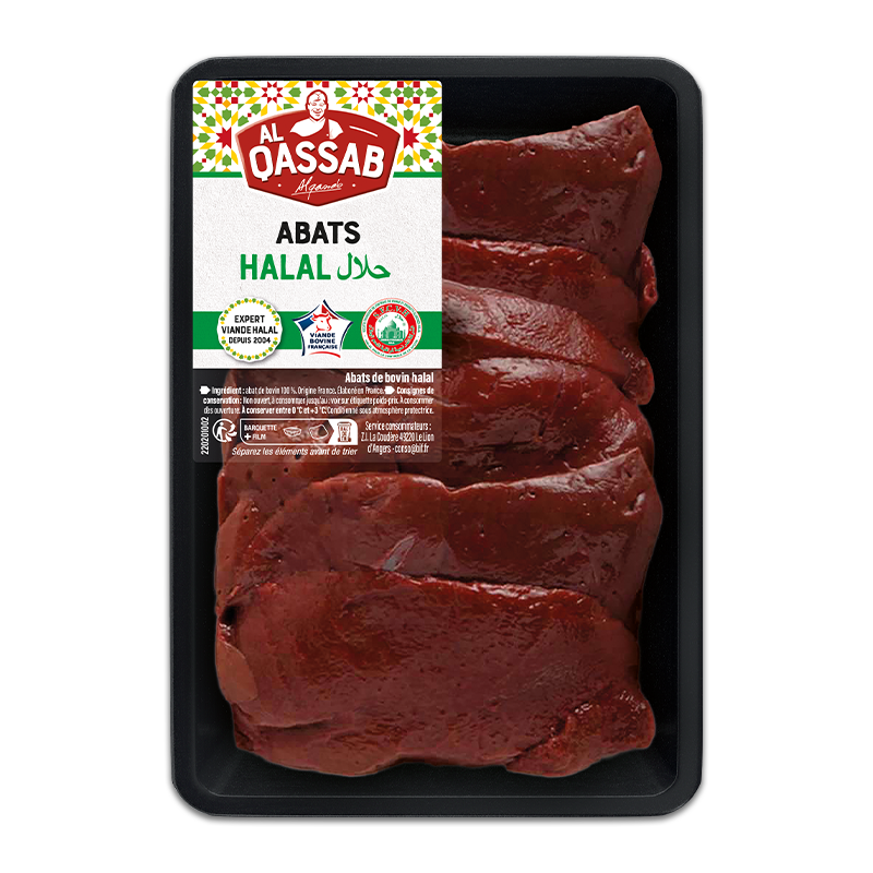 Foie de boeuf et abats halal de la marque halal Al Qassab