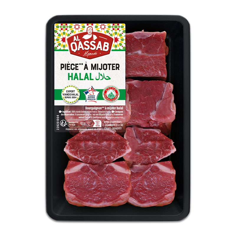Pièce à mijoter hahal, idéal pour bourguignon, de la marque halal Al Qassab